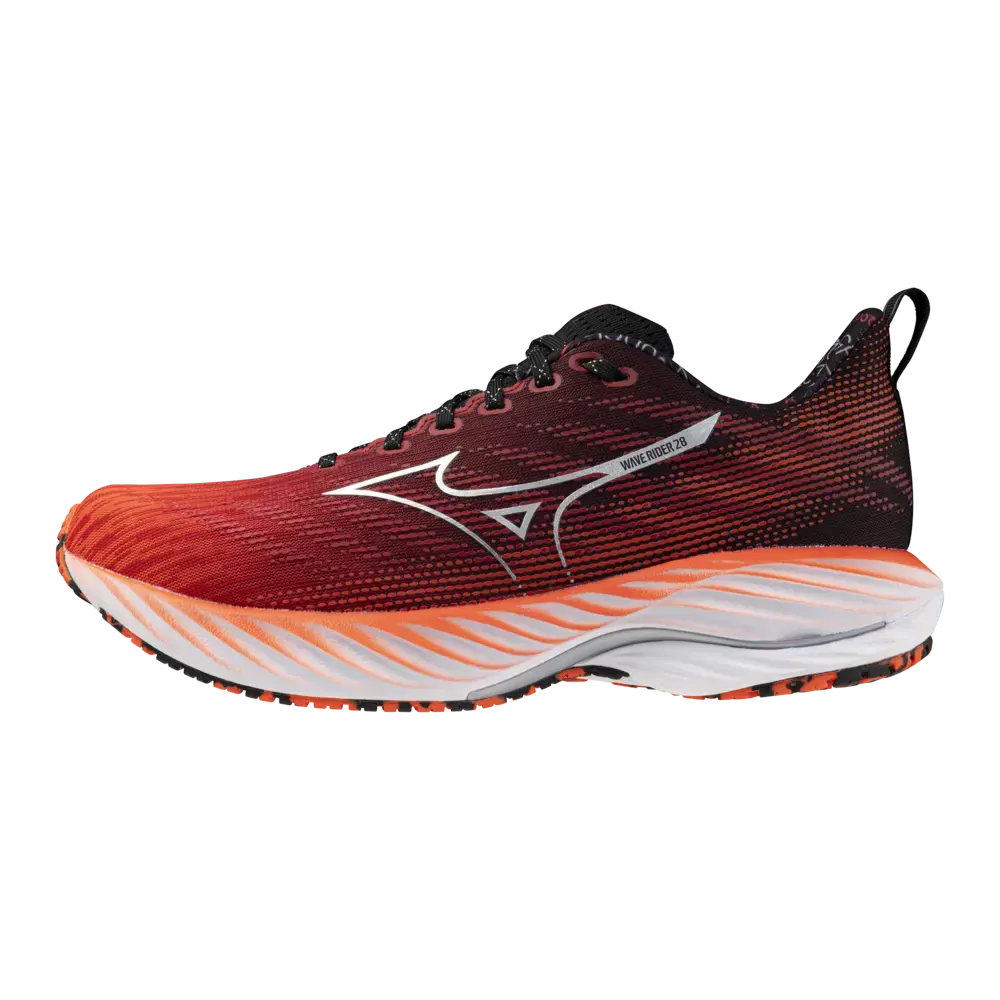 Mizuno Wave Rider Hardloopschoenen Rood Zilver Zwart Heren koop je bij Futurumshop