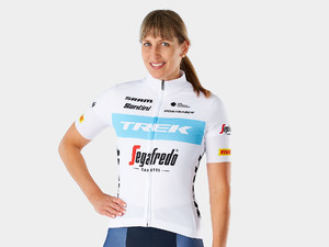 Santini Trek-Segafredo 2022 Replica Fietsshirt Korte Mouwen Blauw Dames