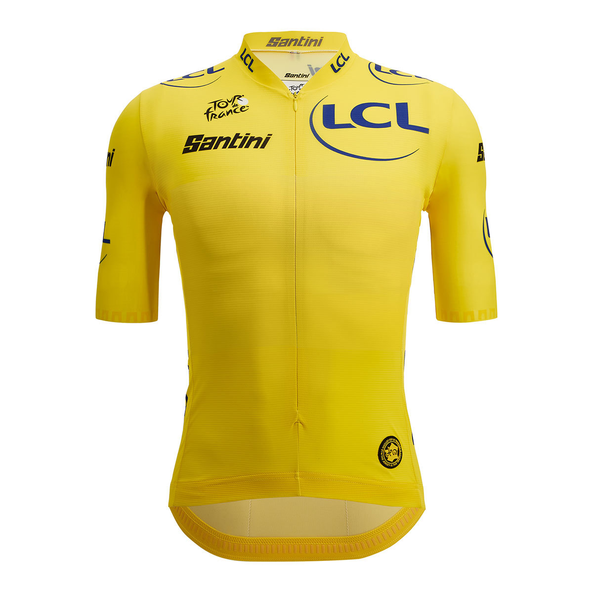 Santini Original Tour De France Gele Trui Fietsshirt Korte Mouwen Geel Heren