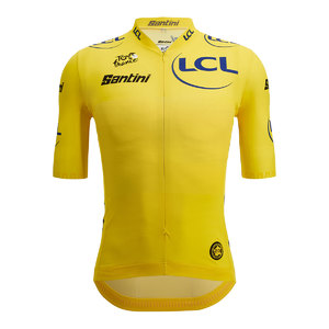 Santini Original Tour De France Gele Trui Fietsshirt Korte Mouwen Geel Heren