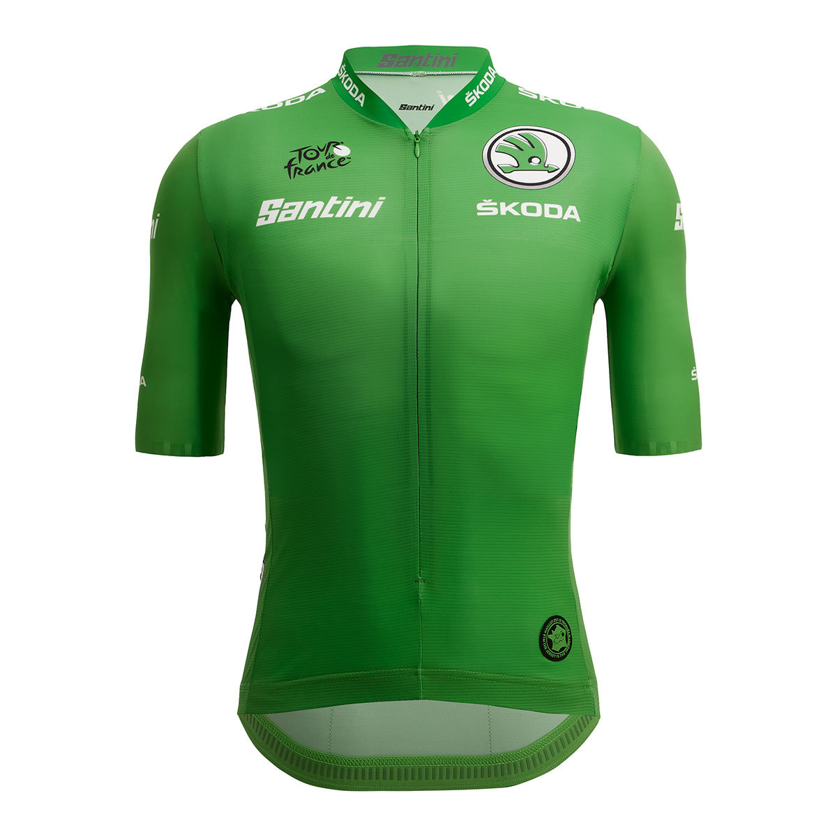 Santini Original Tour De France Groene Trui Fietsshirt Korte Mouwen Groen