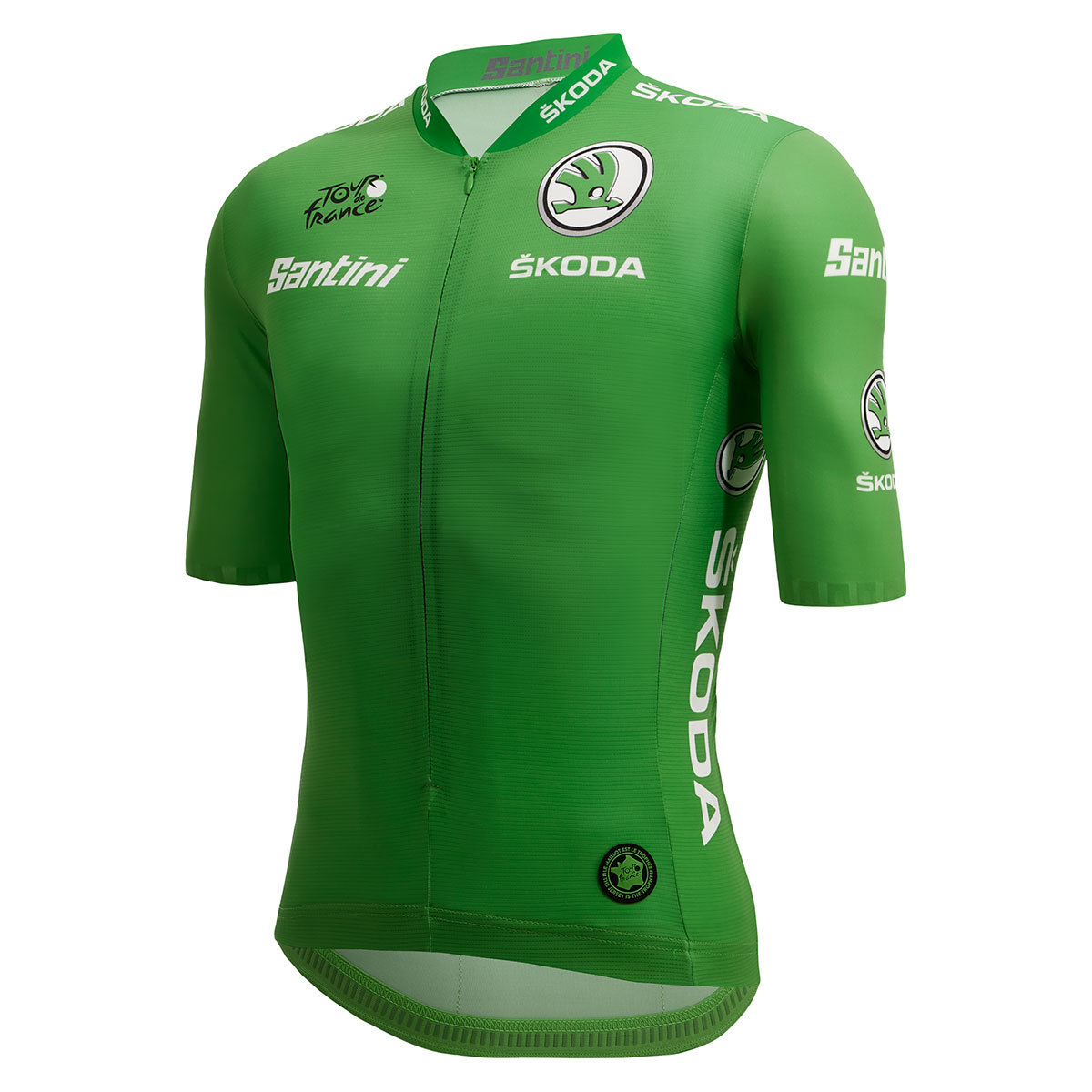 Santini Original Tour De France Groene Trui Fietsshirt Korte Mouwen Groen