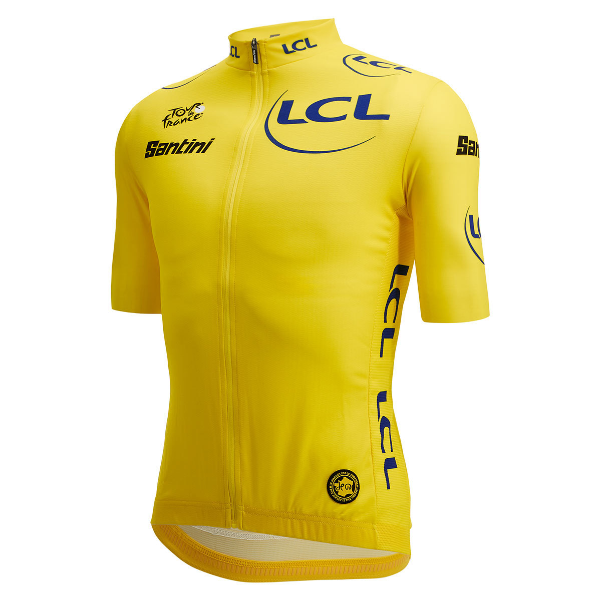 Santini Replica Tour De France Gele Trui Fietsshirt Korte Mouwen Geel Heren