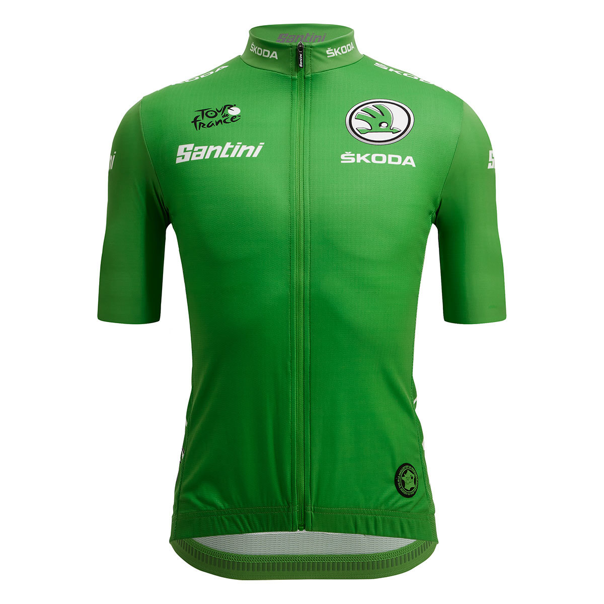 Santini Replica Tour De France Groene Trui Fietsshirt Korte Mouwen Groen Heren