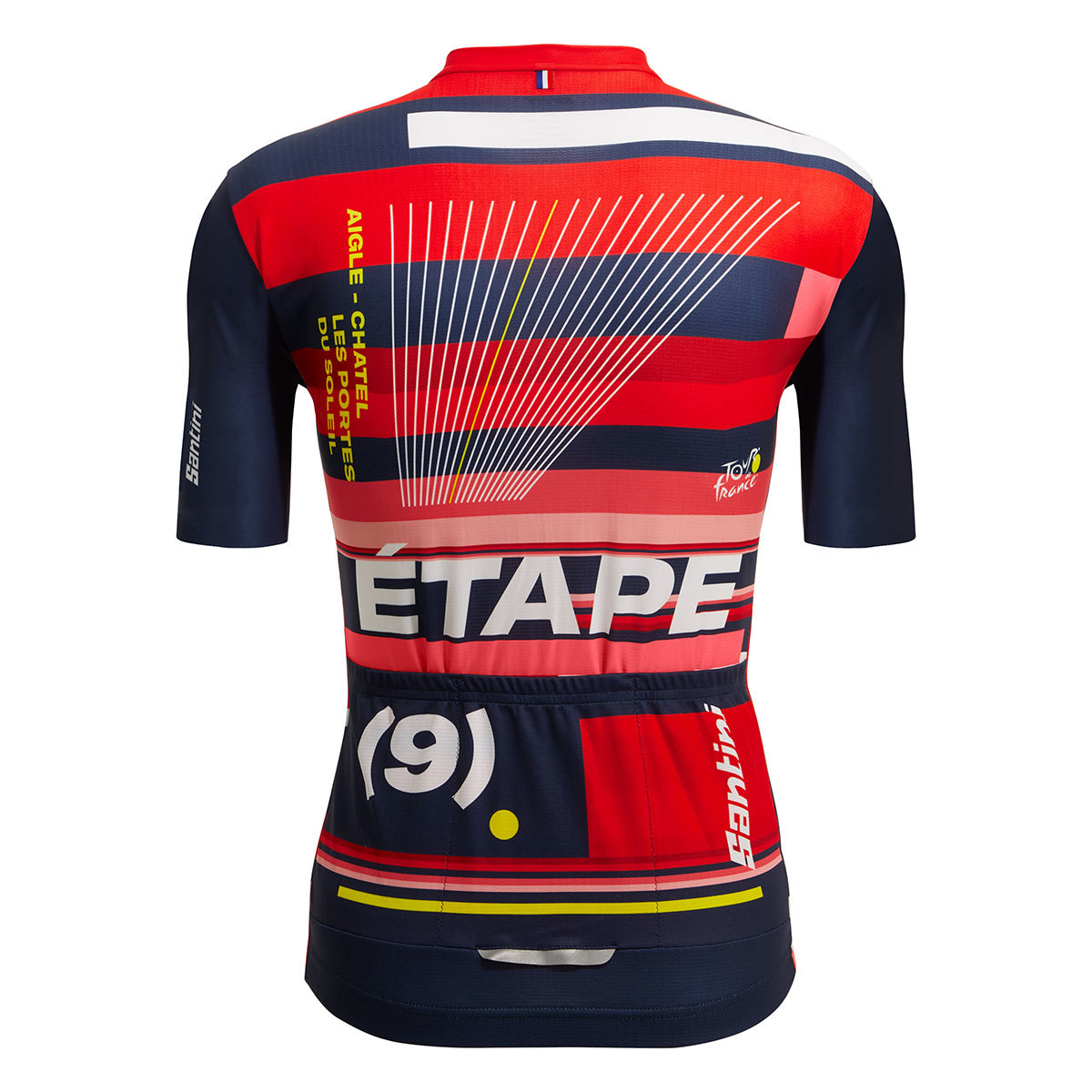 Santini Tour De France Official Aigle Fietsshirt Korte Mouwen Rood/Blauw Heren