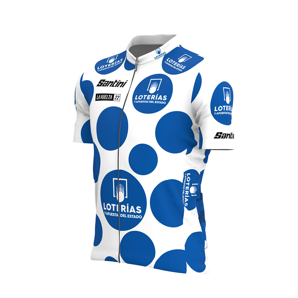Santini Vuelta GPM Klassement Fietsshirt Korte Mouwen Blauw/Wit Heren