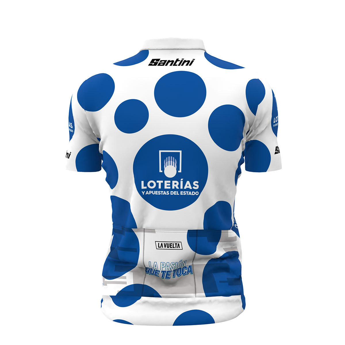 Santini Vuelta GPM Klassement Fietsshirt Korte Mouwen Blauw/Wit Heren