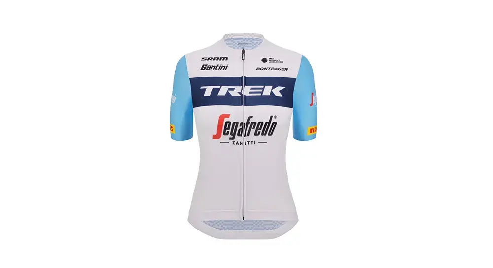 Santini Team Trek Segafredo 2023 Fietsshirt Korte Mouwen Blauw Dames