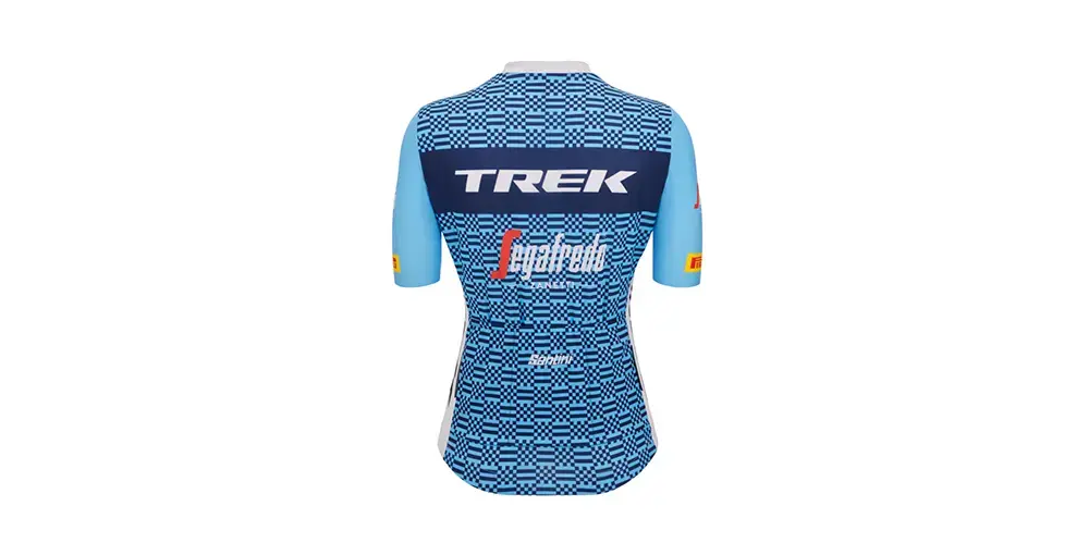 Santini Team Trek Segafredo 2023 Fietsshirt Korte Mouwen Blauw Dames
