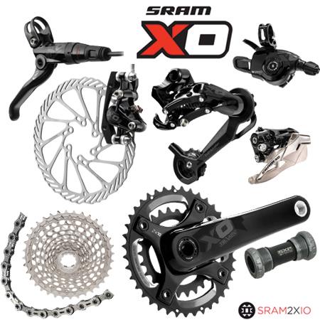 SRAM XO Dubbel GXP 10 Speed MTB Groepset Zwart