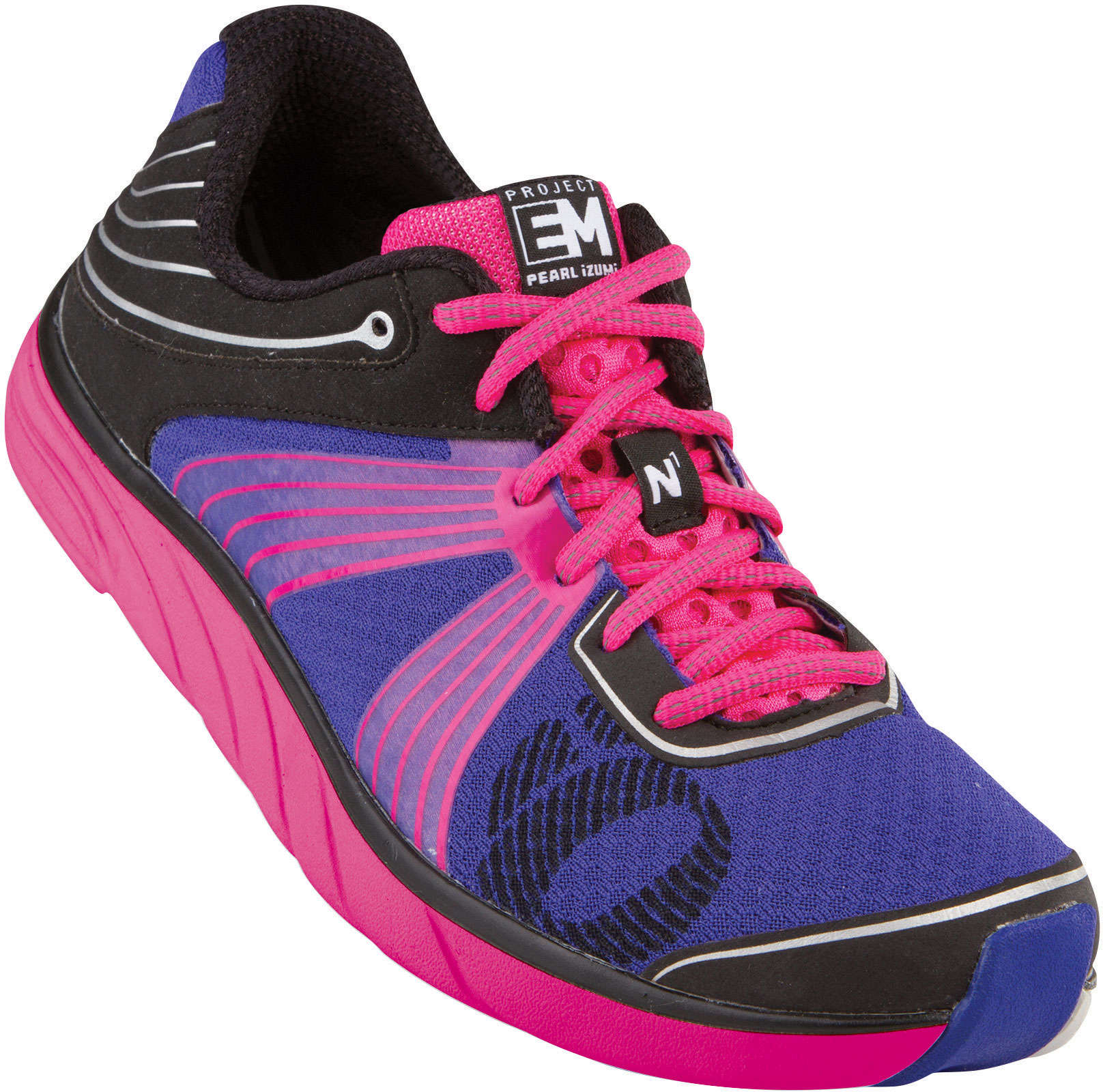 Pearl Izumi EM Road N1 Hardloopschoenen  Zwart/Blauw/Roze Dames