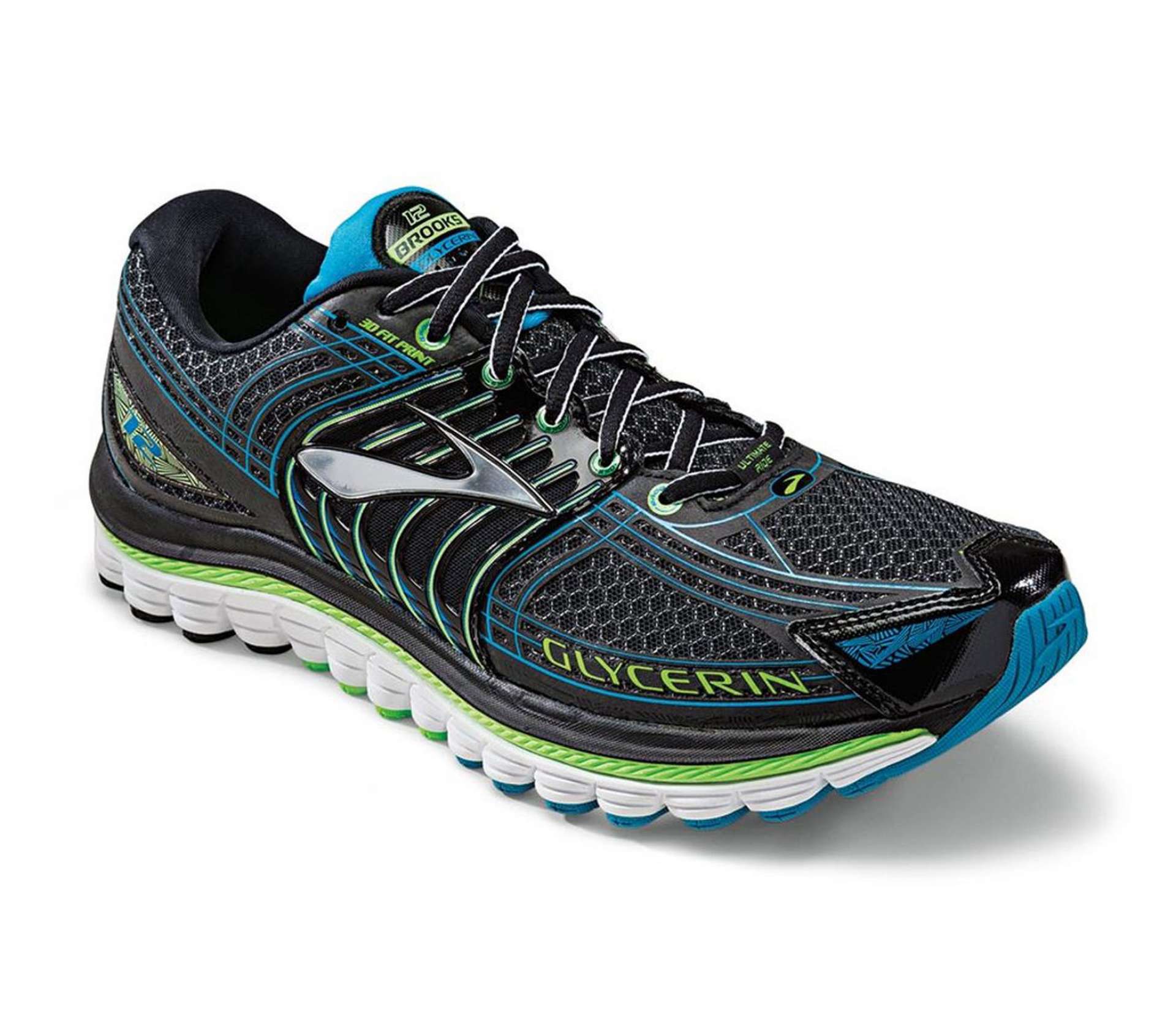 Brooks Glycerin 12 Hardloopschoenen Zwart/Blauw Heren