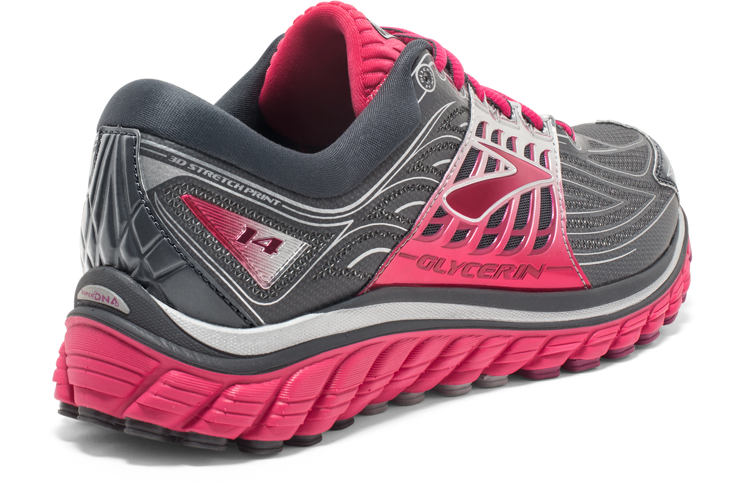 Brooks Glycerin 14 Hardloopschoenen Grijs/Azalea/Zilver Dames