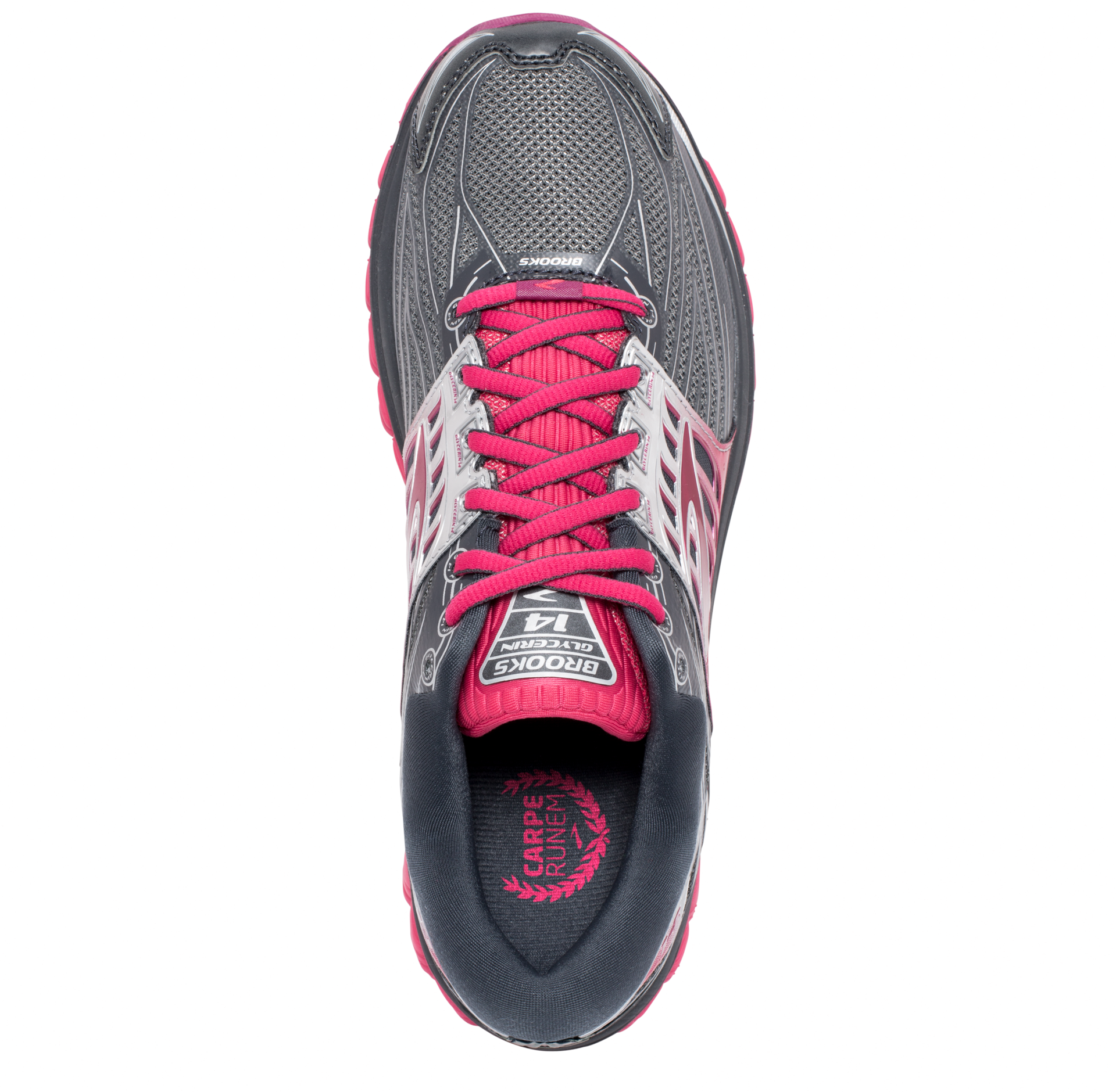 Brooks Glycerin 14 Hardloopschoenen Grijs/Azalea/Zilver Dames