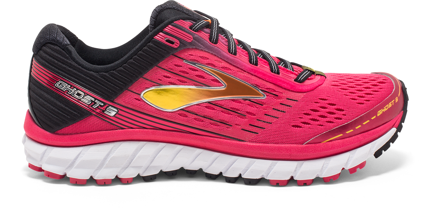 Brooks Ghost 9 Hardloopschoenen Azalea/Zwart/Geel Dames