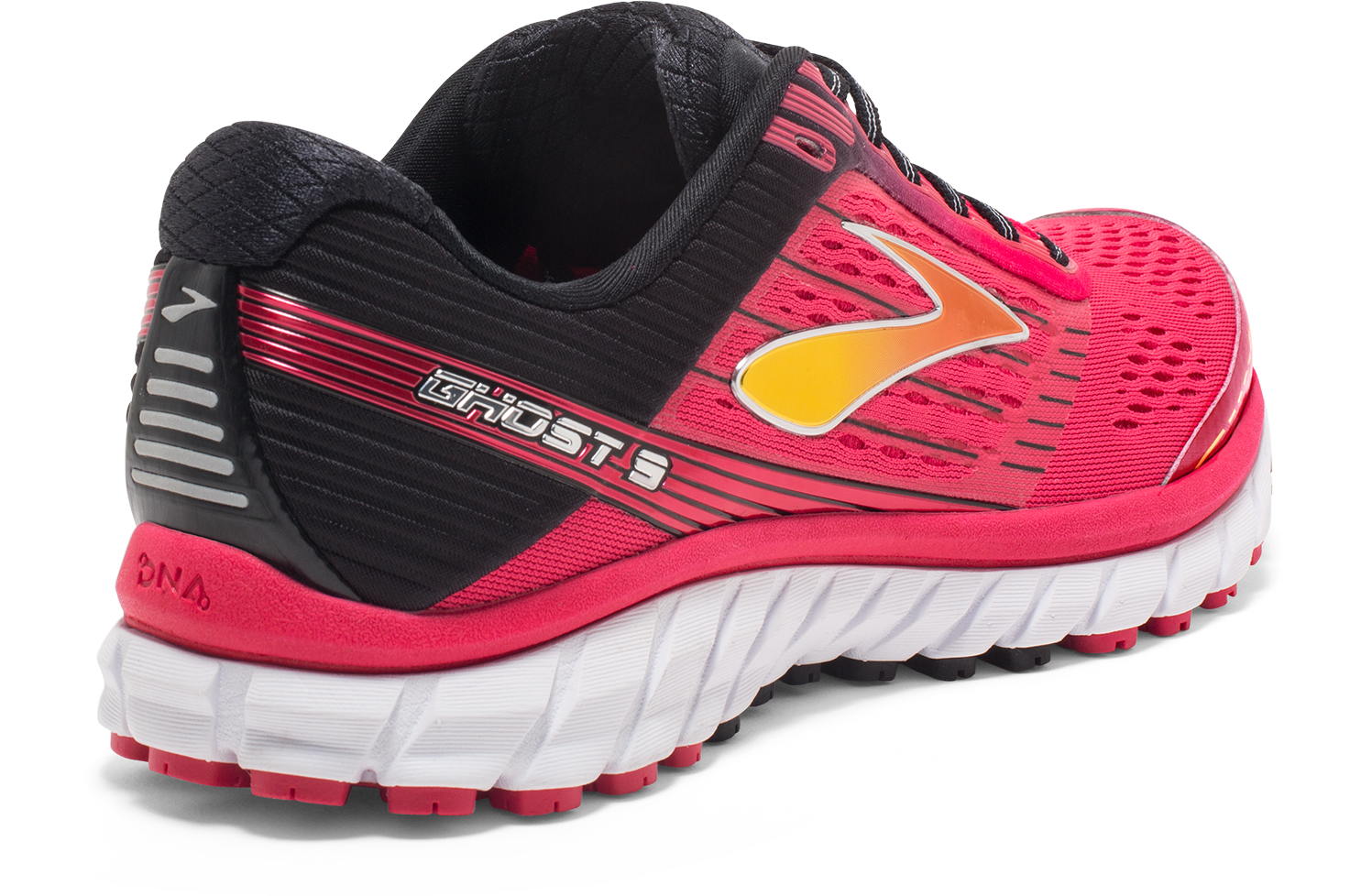 Brooks Ghost 9 Hardloopschoenen Azalea/Zwart/Geel Dames