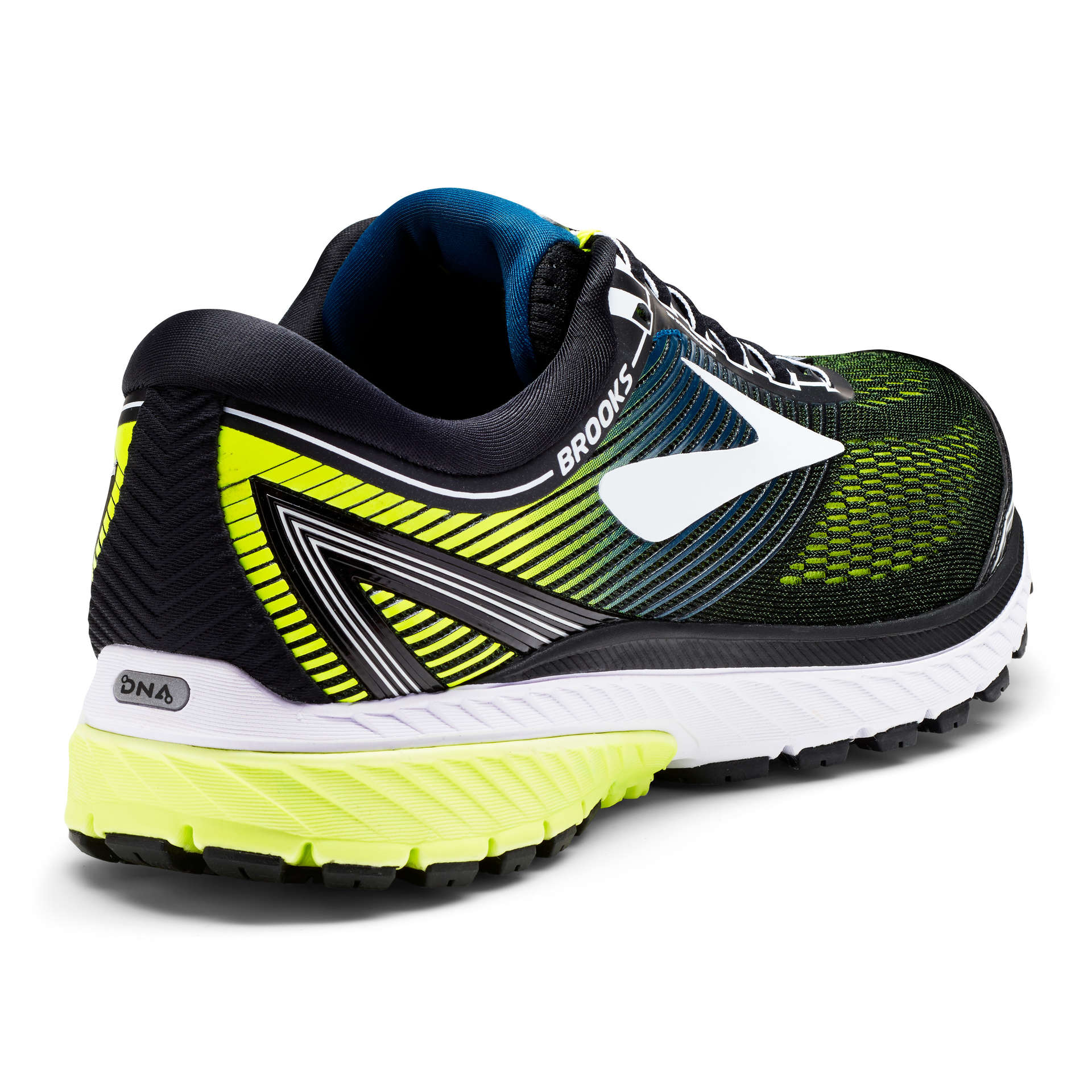 Brooks Ghost 10 Hardloopschoenen Zwart/Wit/Geel Heren