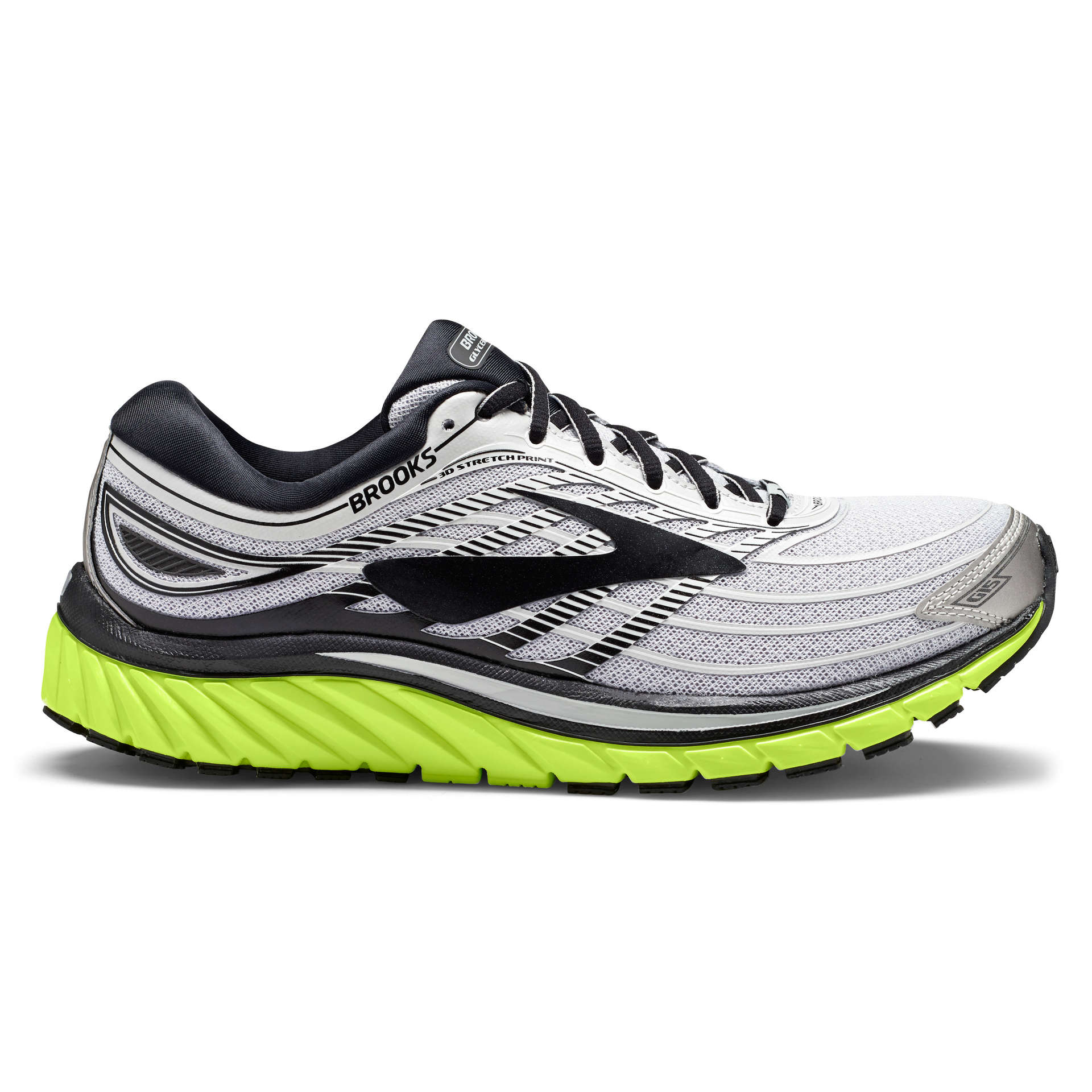 Brooks Glycerin 15 Hardloopschoenen Zilver/Zwart/Geel Heren