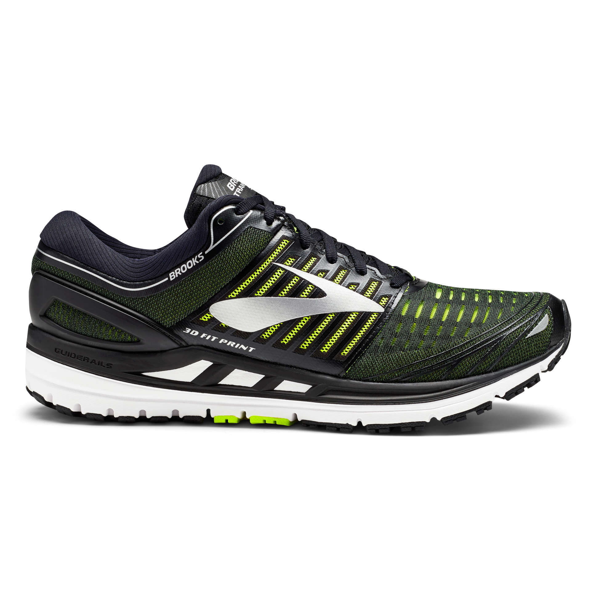 Brooks Transcend 5 Hardloopschoenen Zwart/Geel/Zilver Heren