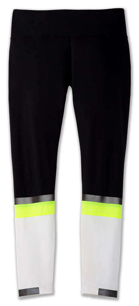Brooks Carbonite 7/8 Hardloopbroek Wit/Geel Dames koop je bij Futurumshop.nl