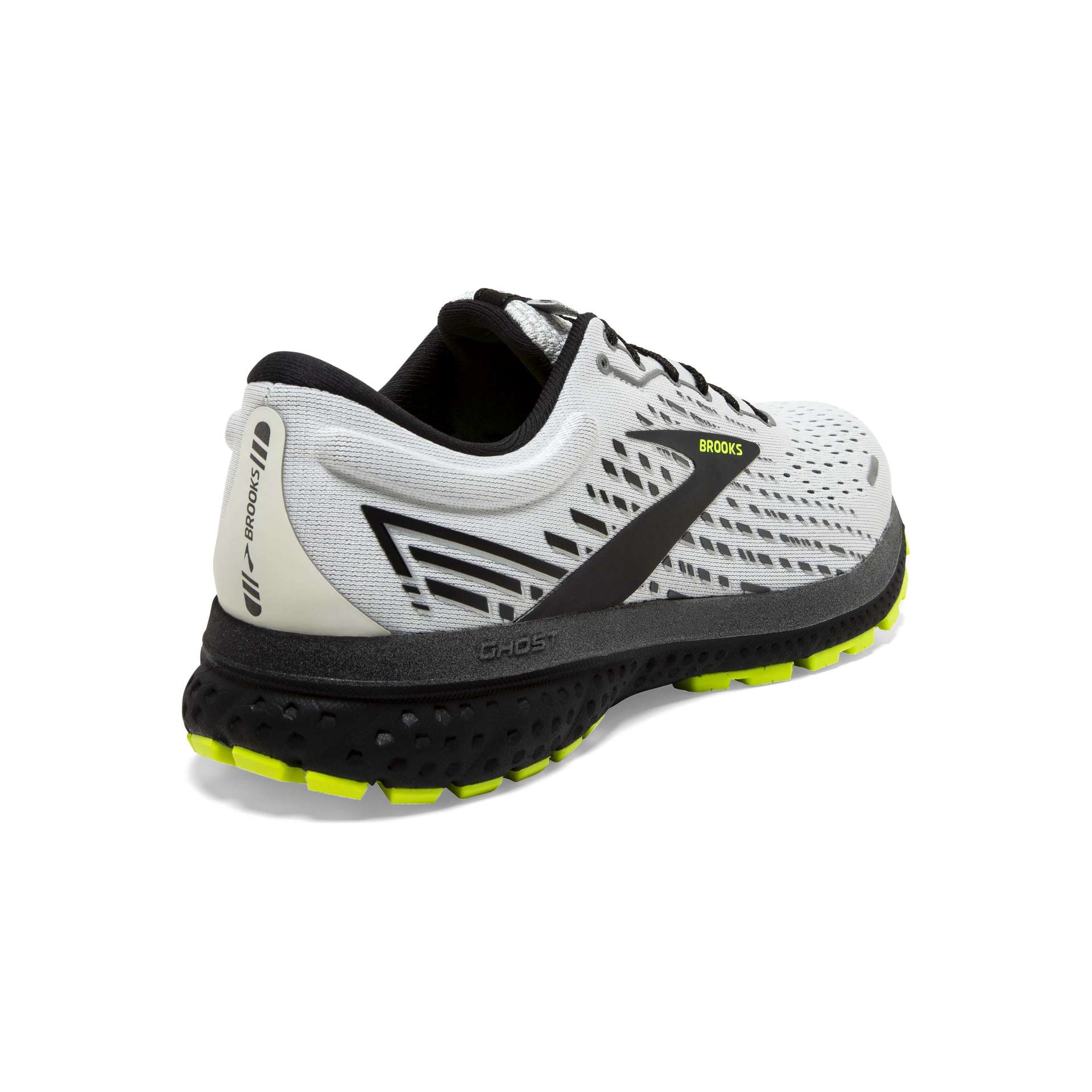 Brooks Ghost 13 Hardloopschoenen Zwart Wit Fluo Geel Heren koop je bij Futurumshop