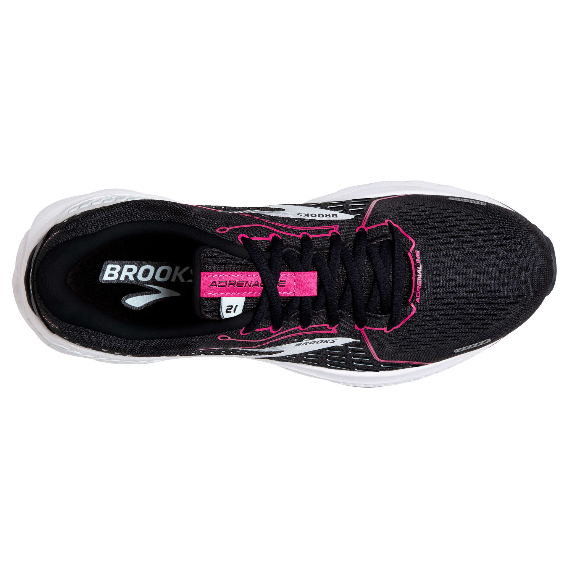 Brooks Adrenaline GTS 21 Hardloopschoenen Zwart/Roze/Wit Dames