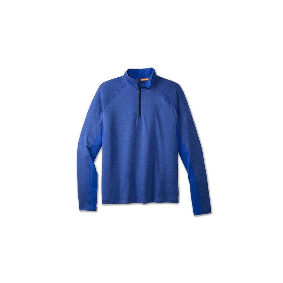 Brooks Dash 1/2 Zip Hardloopshirt Lange Mouwen Blauw/Zwart Heren