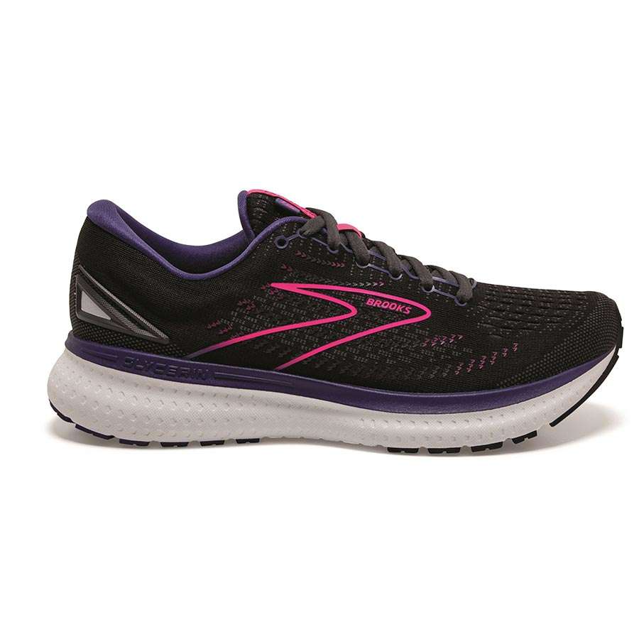Brooks Glycerin 19 Hardloopschoenen Zwart/Roze Dames koop je bij