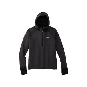 Brooks Notch Thermal Hoodie 2.0 Hardloopshirt Lange Mouwen Zwart Dames