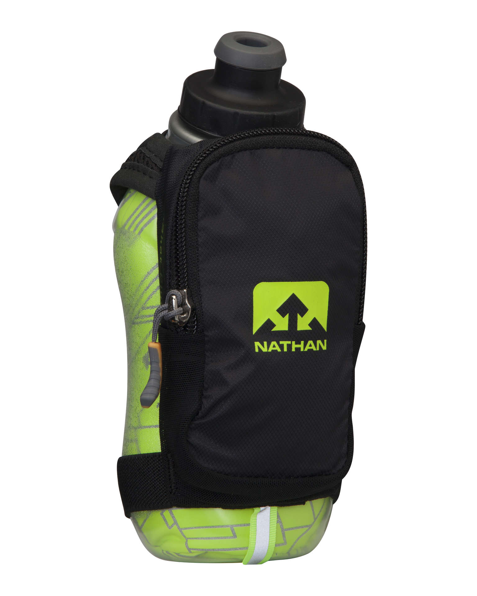 Nathan SpeedShot Plus Geisoleerde Drinkfles met Houder Zwart/Geel