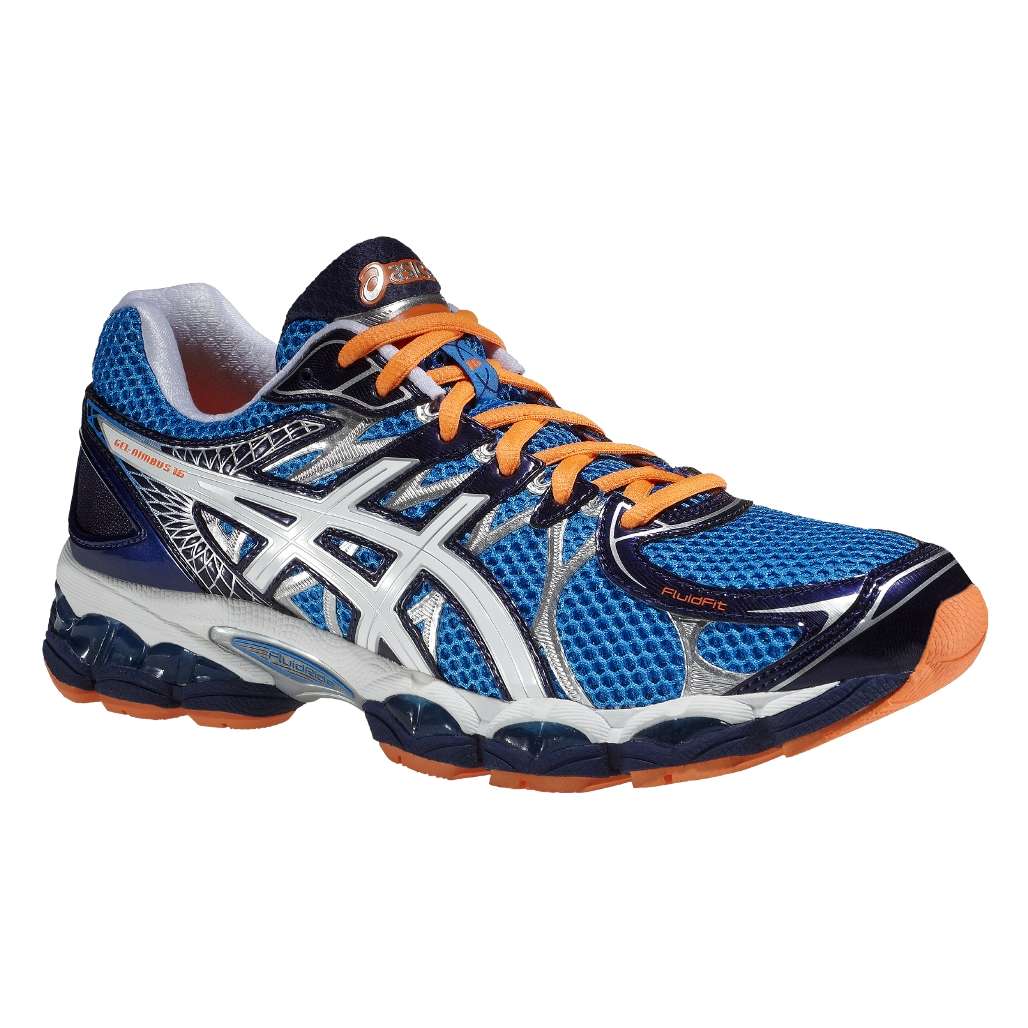 ASICS Gel Nimbus 16 Hardloopschoenen Blauw/Wit/Oranje Heren koop je Futurumshop.nl