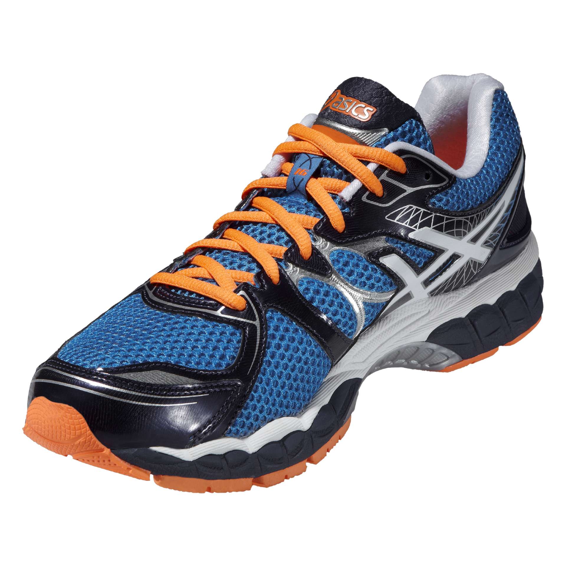 versnelling wereld beginsel ASICS Gel Nimbus 16 Hardloopschoenen Blauw/Wit/Oranje Heren koop je bij  Futurumshop.nl