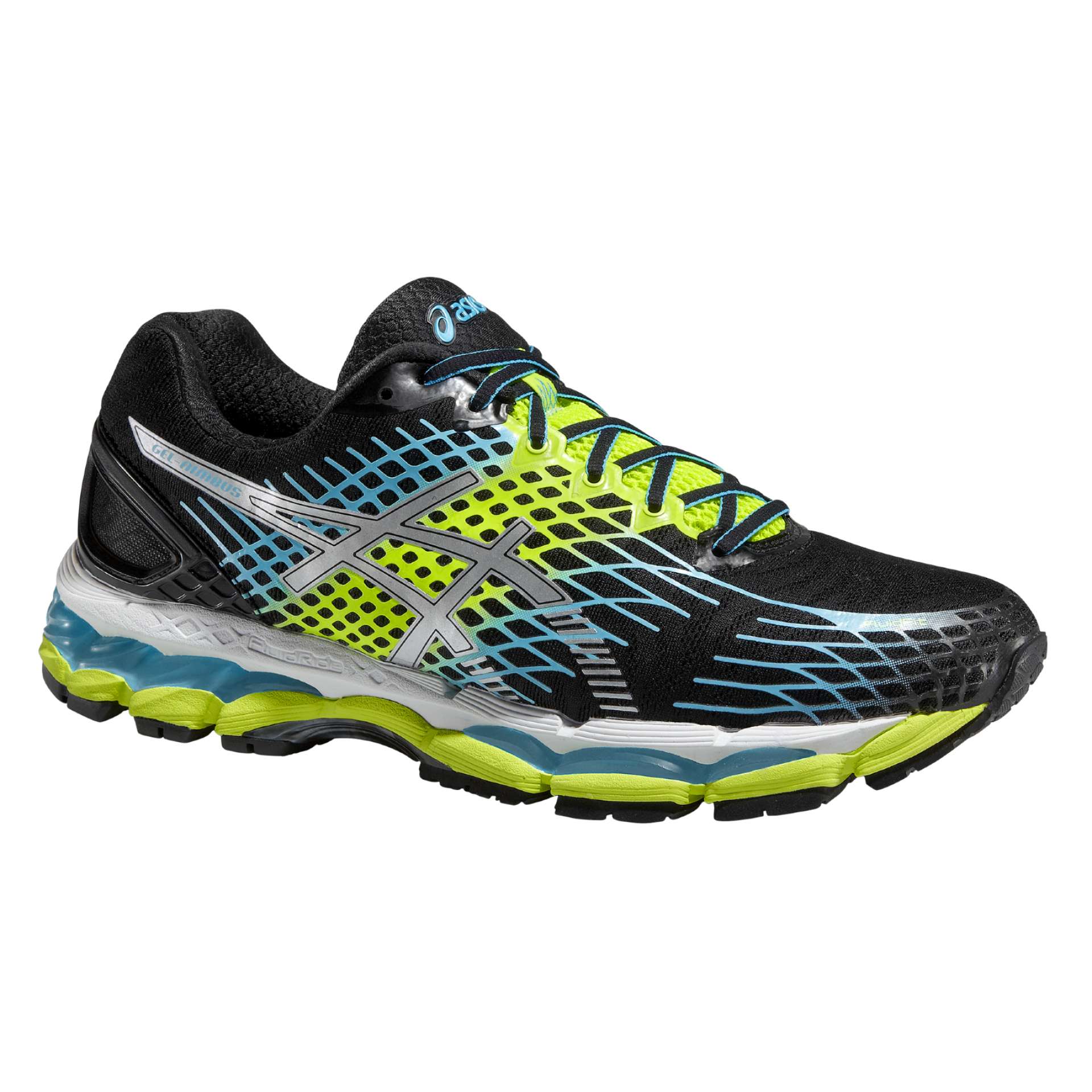 Gel Nimbus 17 Hardloopschoenen Zwart Wit Geel Heren