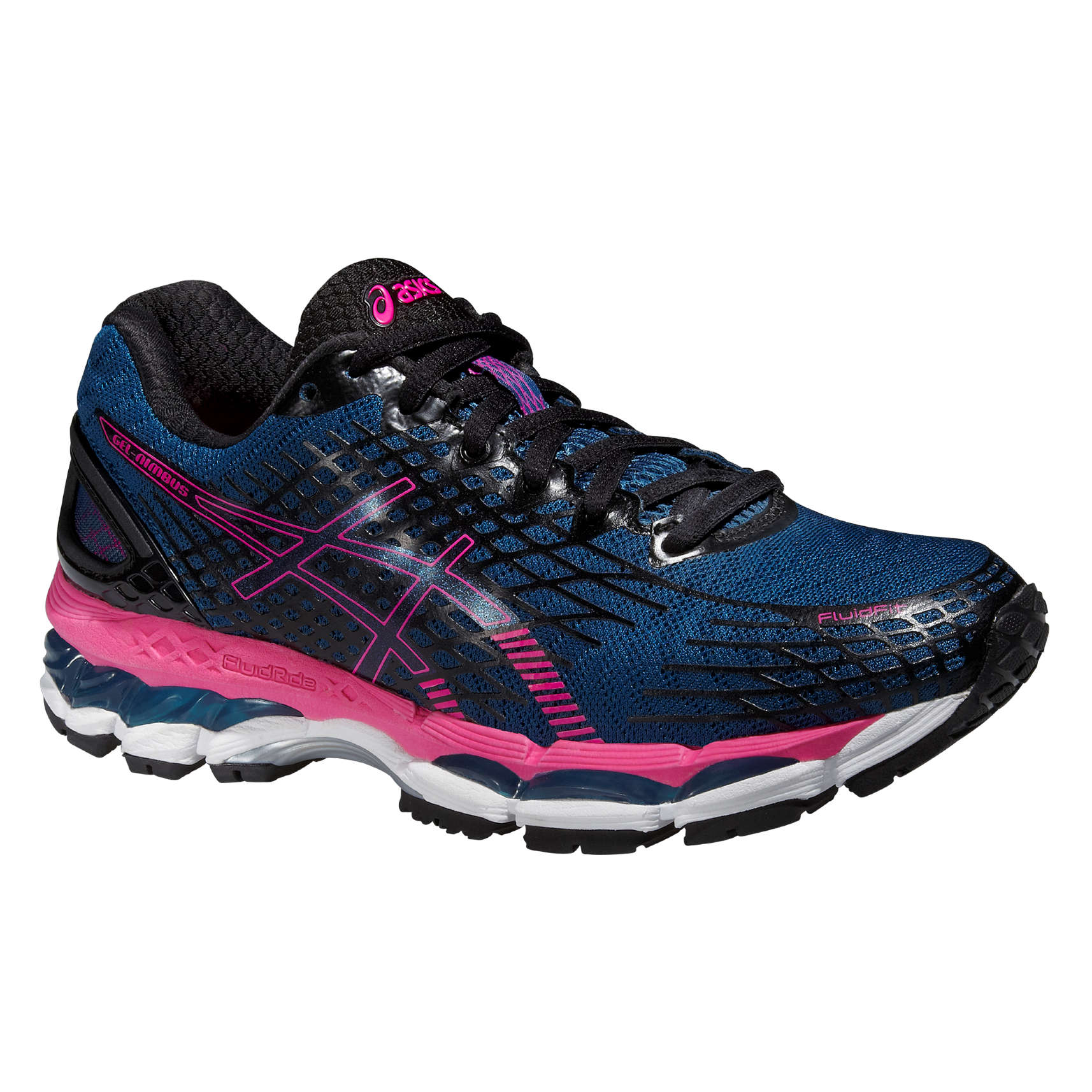 ASICS Gel Nimbus 17 Hardloopschoenen Blauw/Roze/Zwart Dames