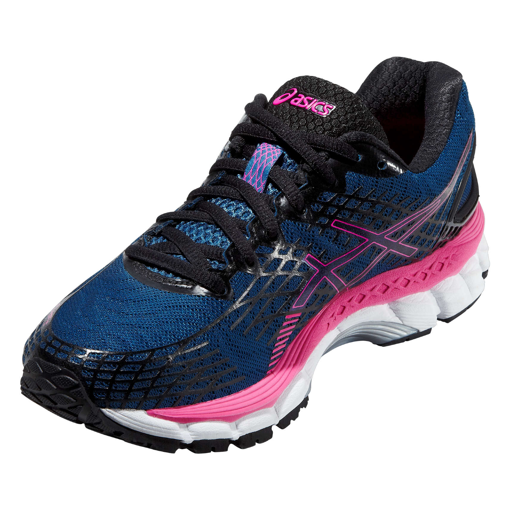 ASICS Gel Nimbus 17 Hardloopschoenen Blauw/Roze/Zwart Dames