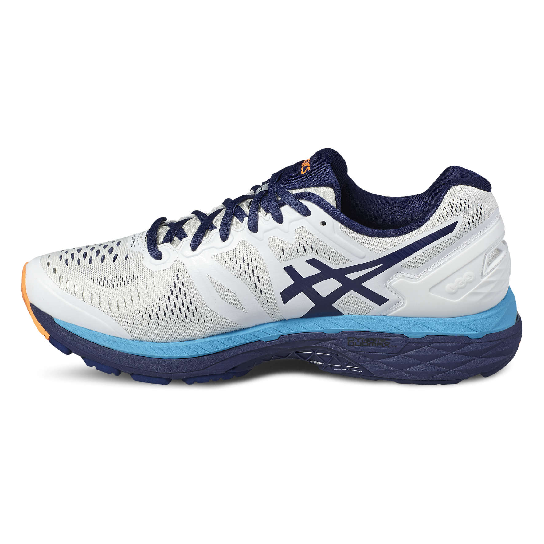 ASICS Gel Kayano 23 Hardloopschoenen Wit/Blauw/Oranje Heren