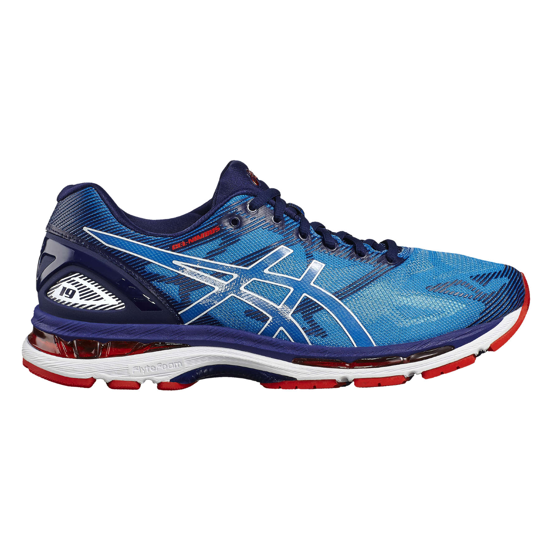 ASICS Gel Nimbus 19 Hardloopschoenen Blauw/Wit Heren