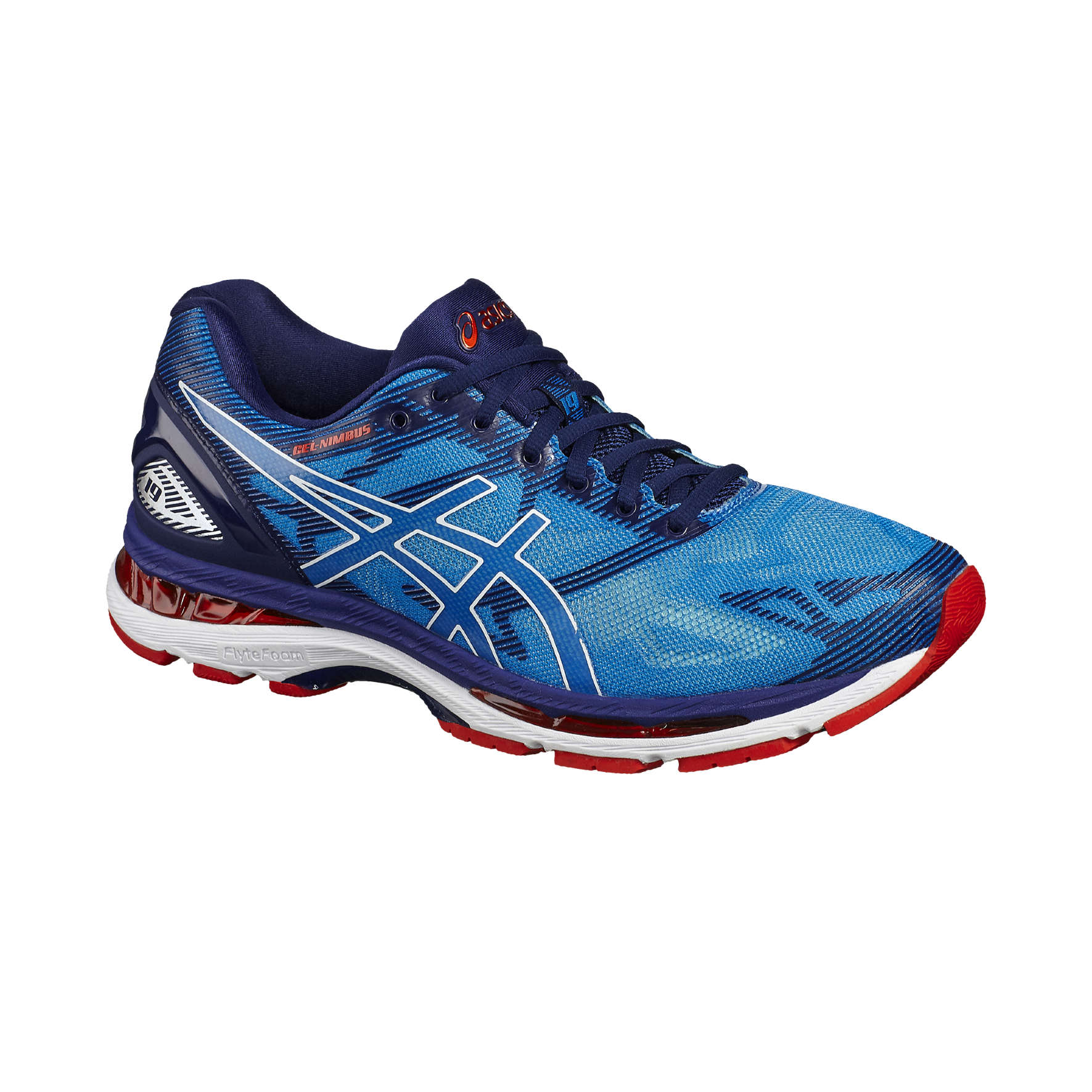 ASICS Gel Nimbus 19 Hardloopschoenen Blauw/Wit Heren