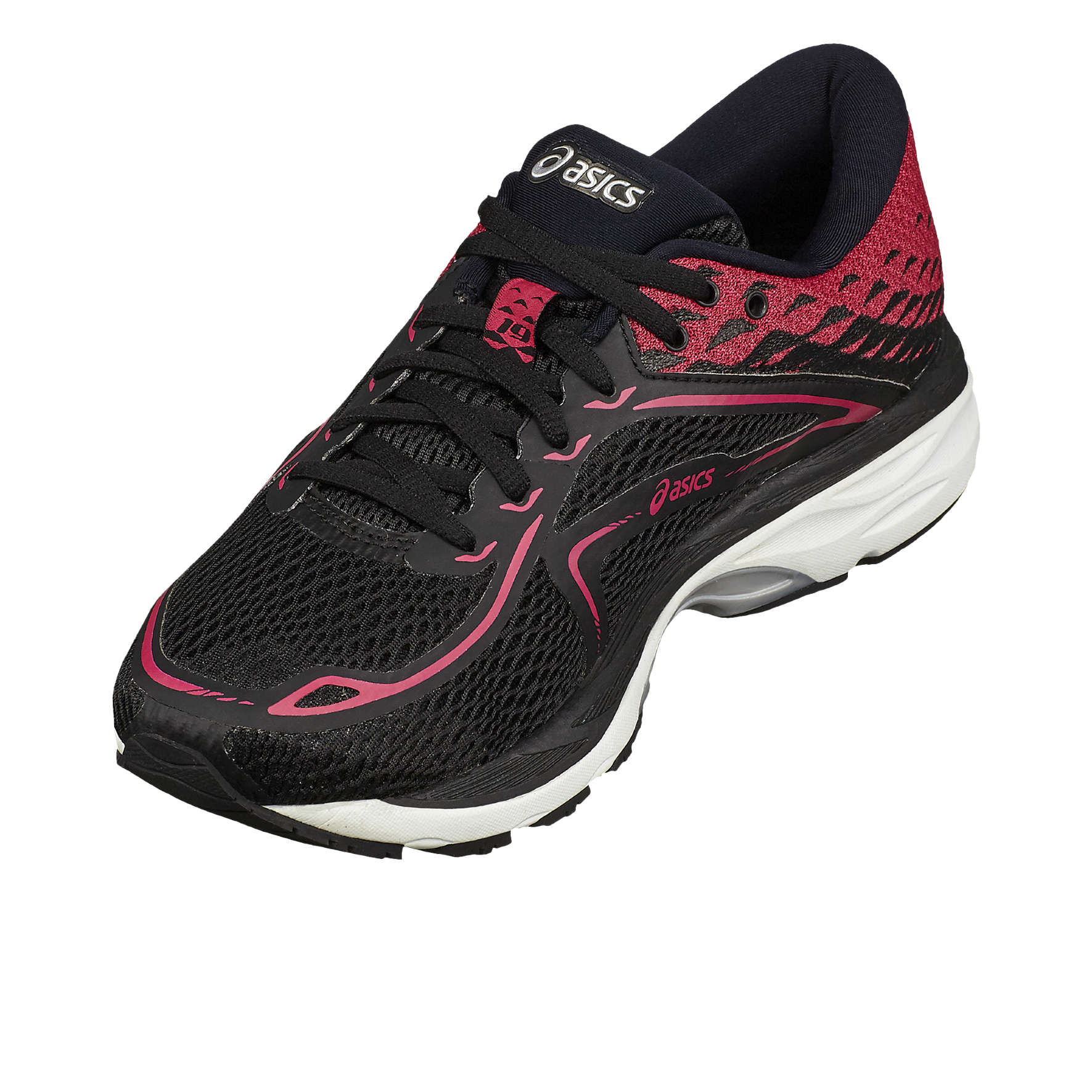 ASICS Gel Cumulus 19 Hardloopschoenen Zwart/Zilver/Roze Dames