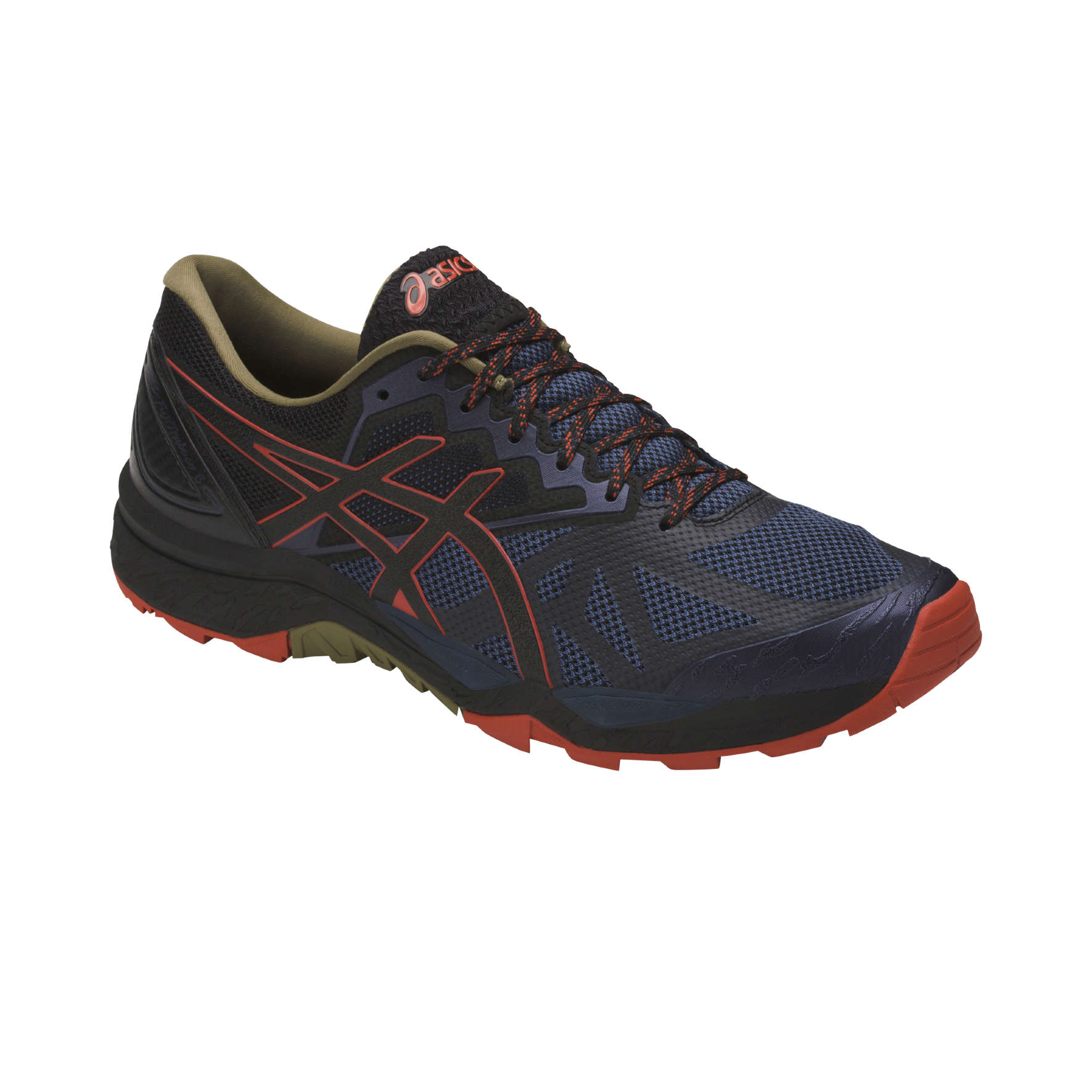 ASICS Gel FujiTrabuco 6 Trail Hardloopschoenen Donkerblauw/Zwart/Rood Heren