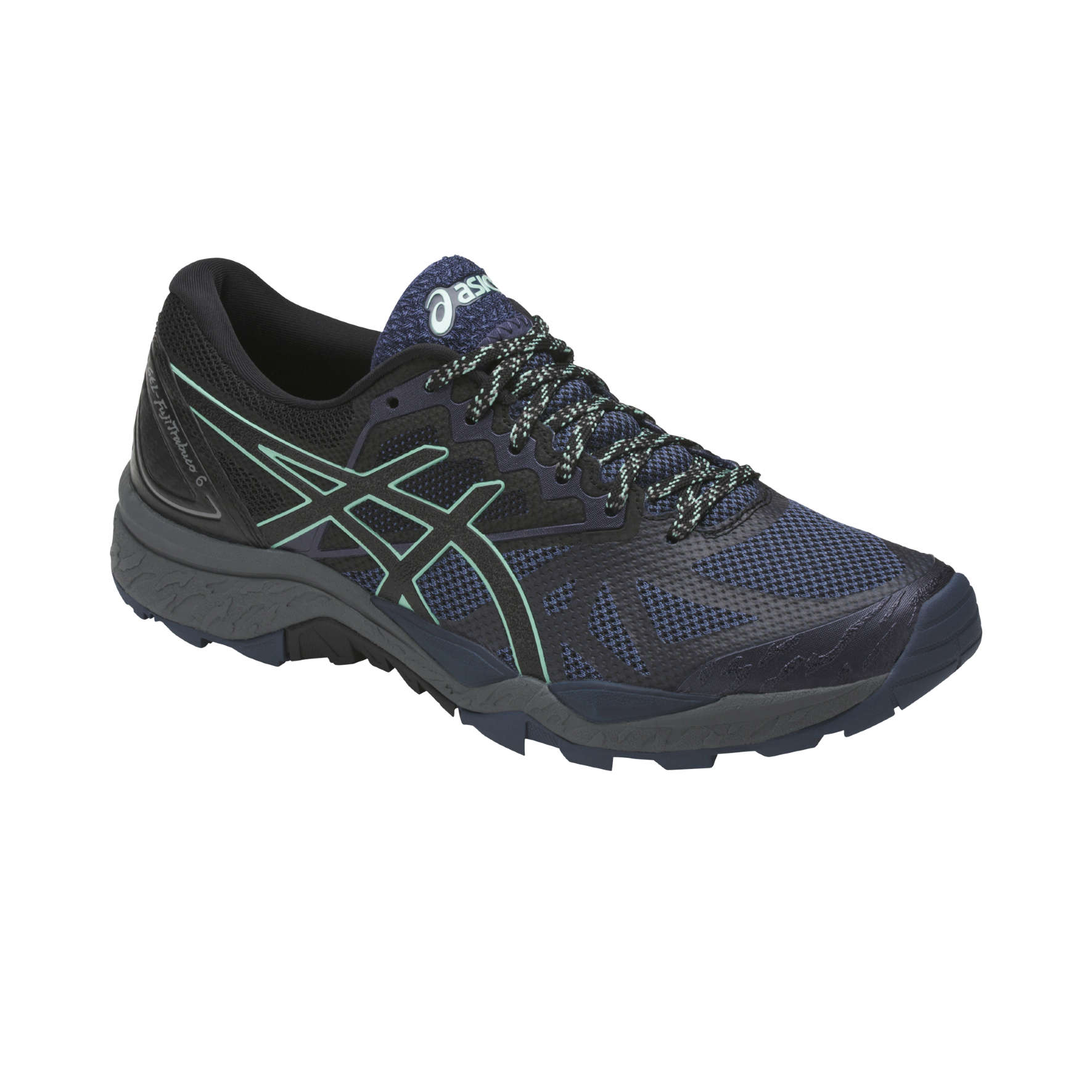 ASICS Gel FujiTrabuco 6 Trail Hardloopschoenen Donkerblauw/Zwart/Groen Dames