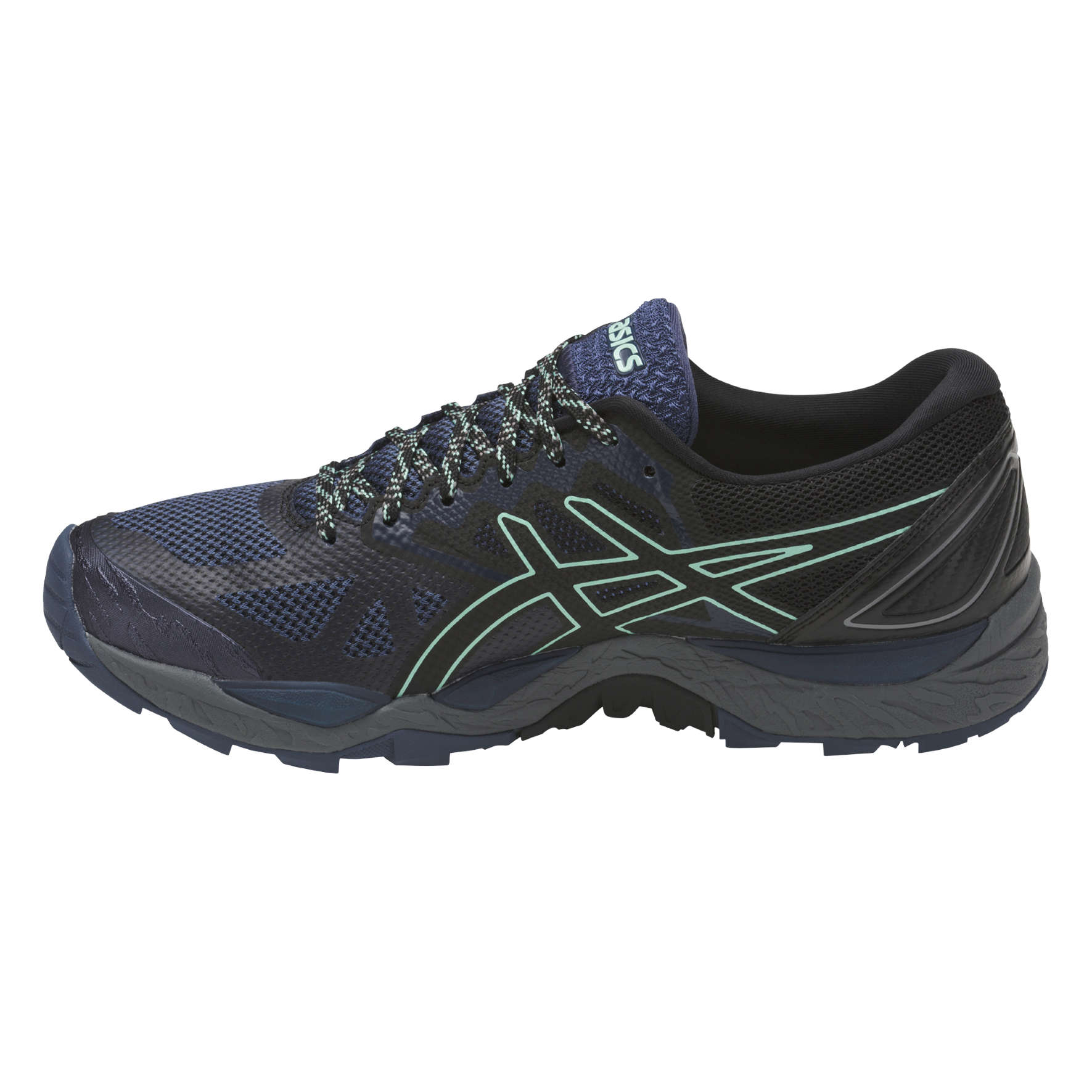 ASICS Gel FujiTrabuco 6 Trail Hardloopschoenen Donkerblauw/Zwart/Groen Dames