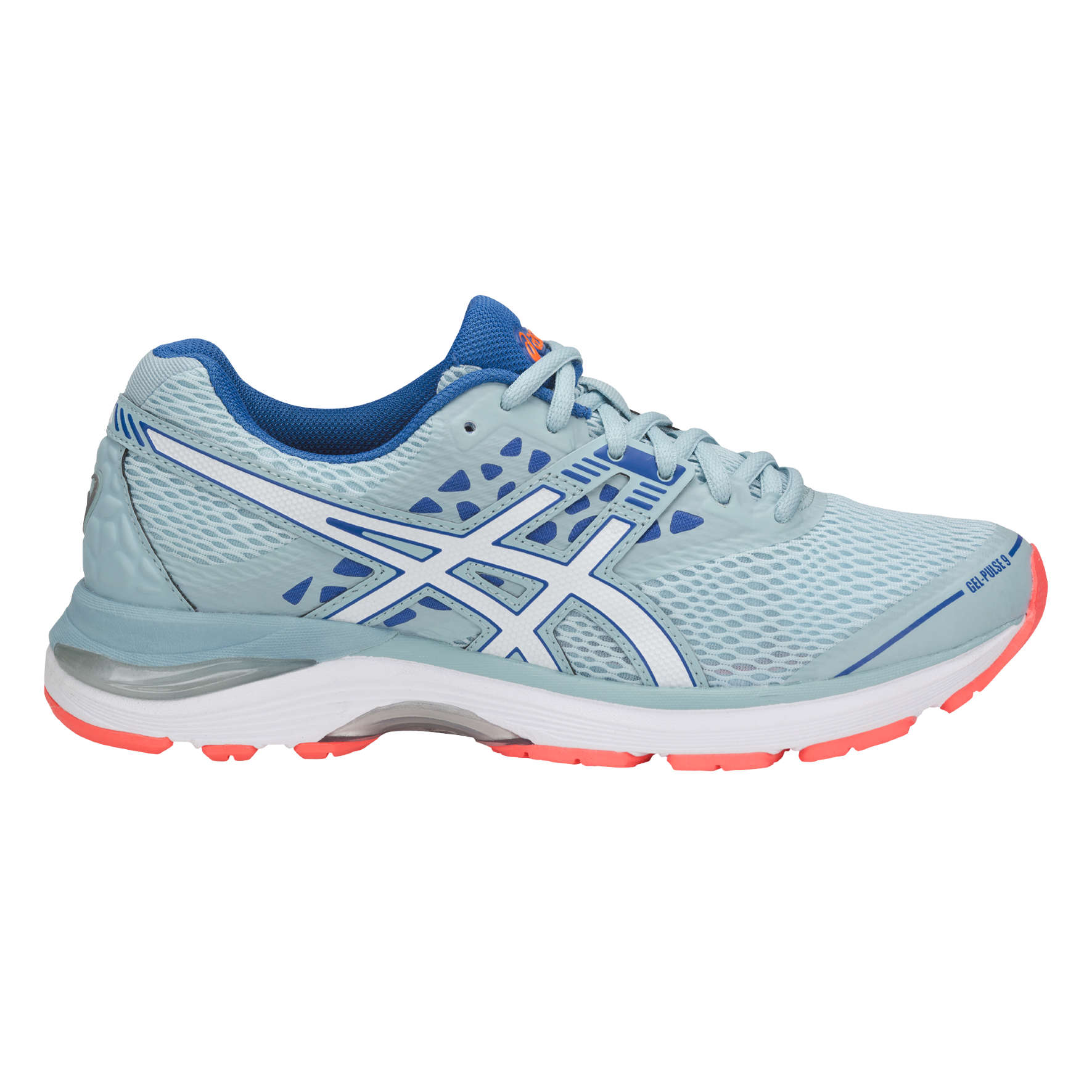 ASICS Gel Pulse 9 Hardloopschoenen Lichtblauw Wit Blauw Dames