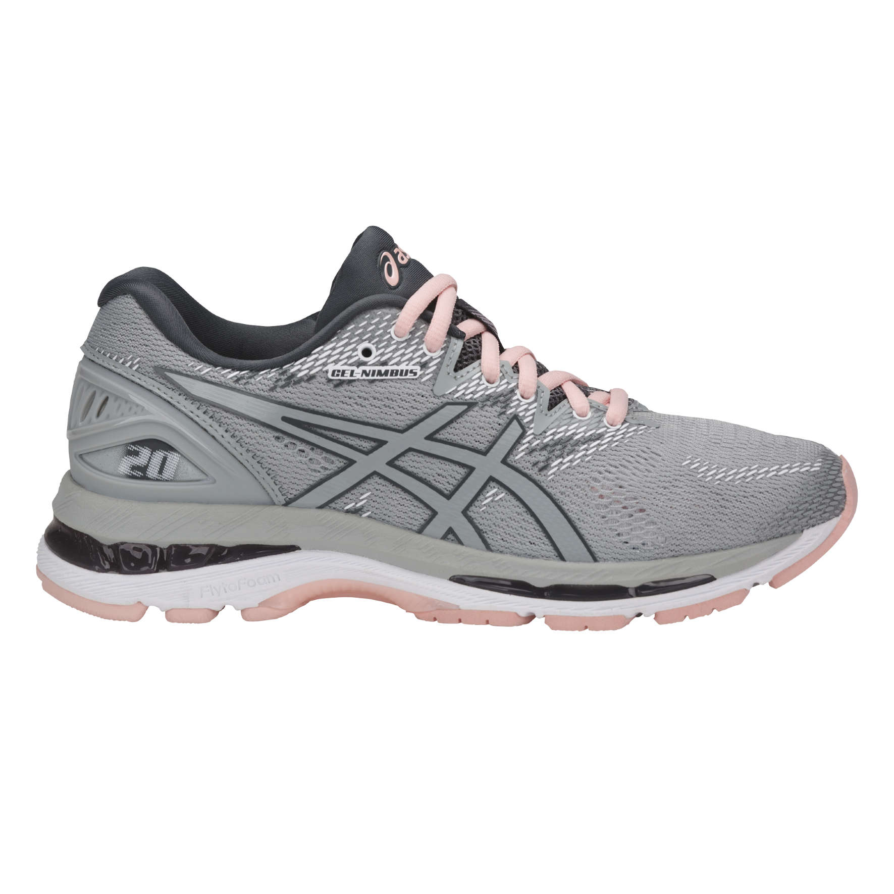 ASICS Gel Nimbus 20 Hardloopschoenen Grijs/Wit Dames