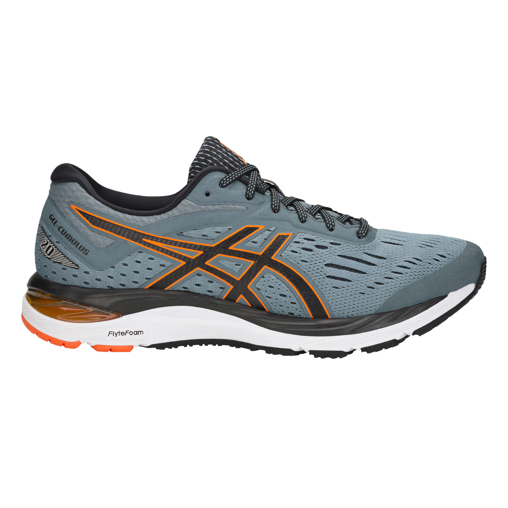 ASICS Gel Cumulus 20 Hardloopschoenen Grijs Zwart Oranje Heren koop je bij Futurumshop