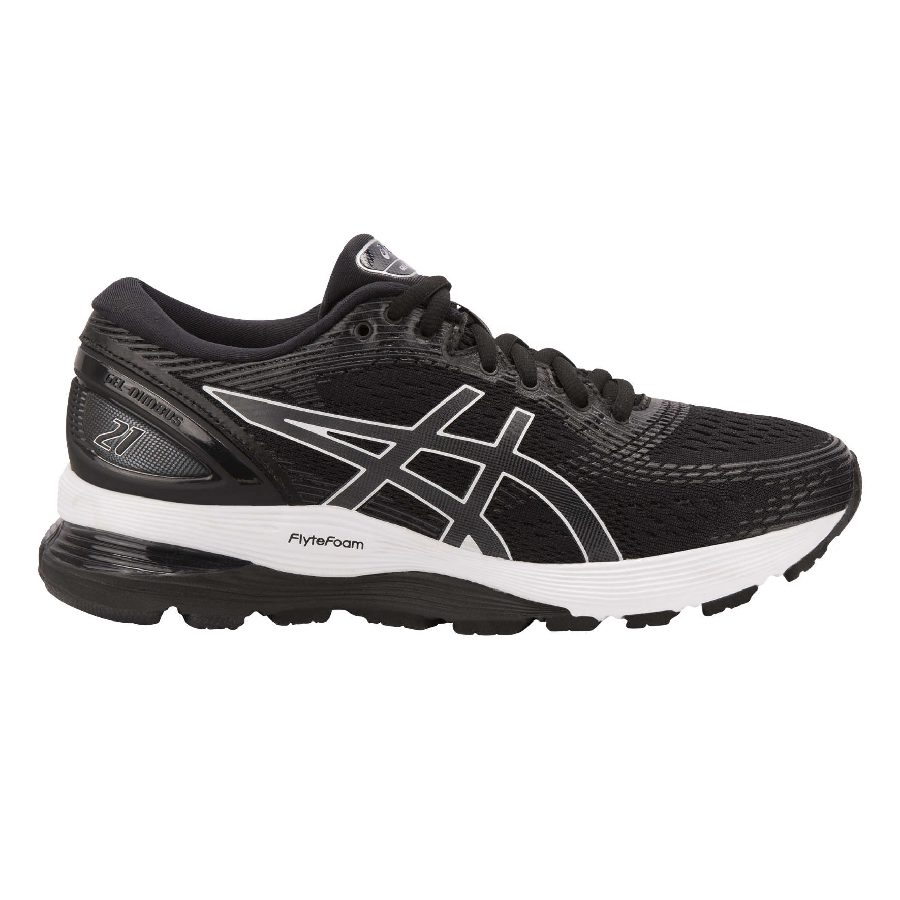 ASICS Gel Nimbus 21 Hardloopschoenen Zwart/Grijs Dames