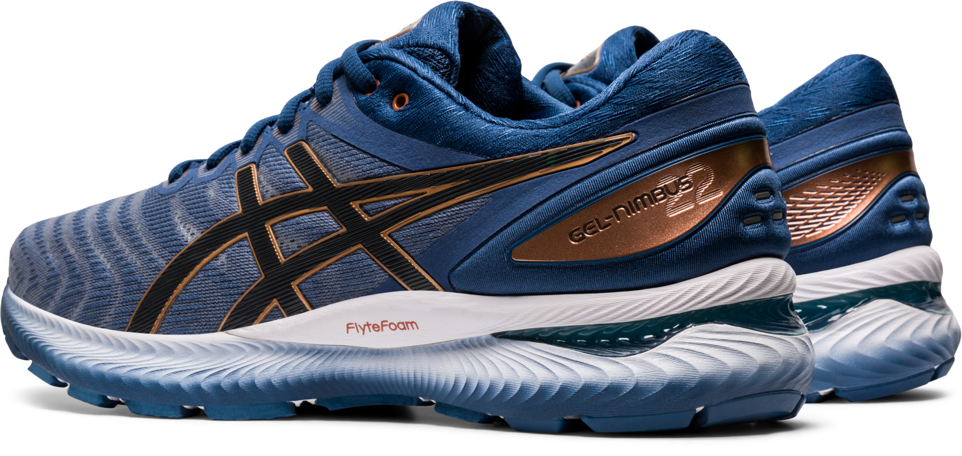 ASICS Gel Nimbus 22 Hardloopschoenen Blauw/Wit Heren