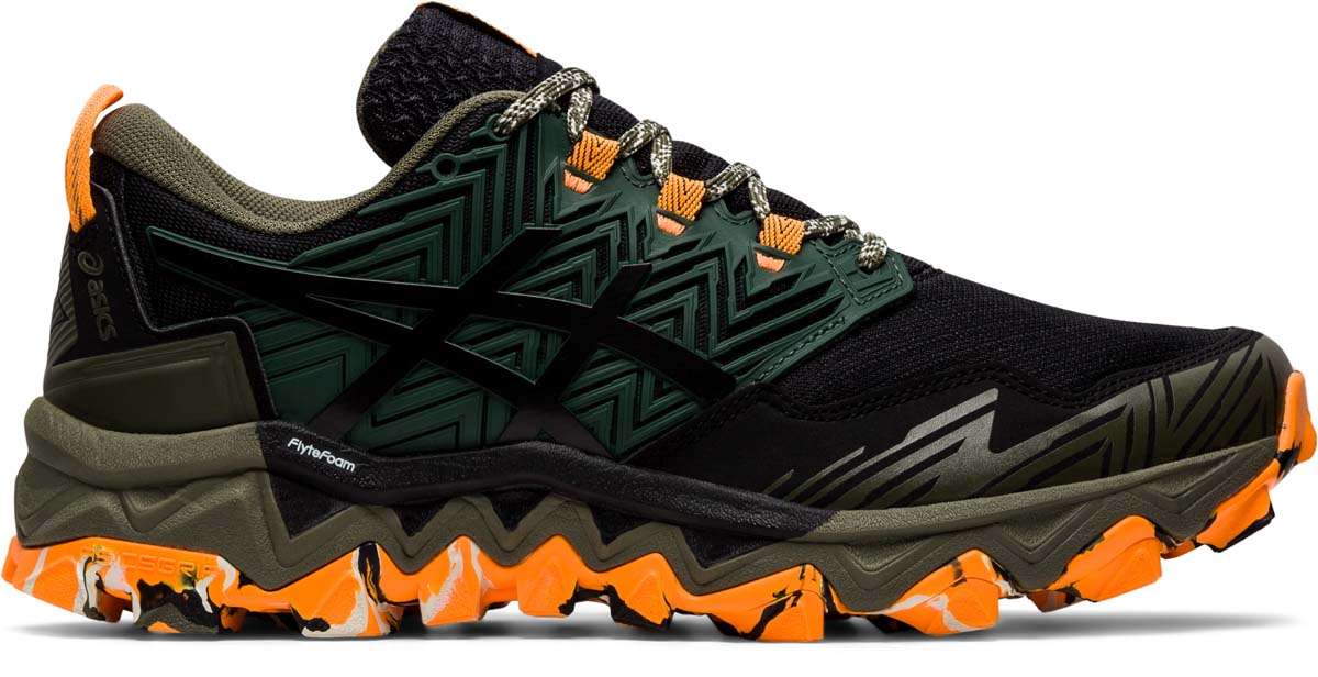 ASICS Gel FujiTrabuco 8 Hardloopschoenen Groen Zwart Oranje Dames koop je bij Futurumshop