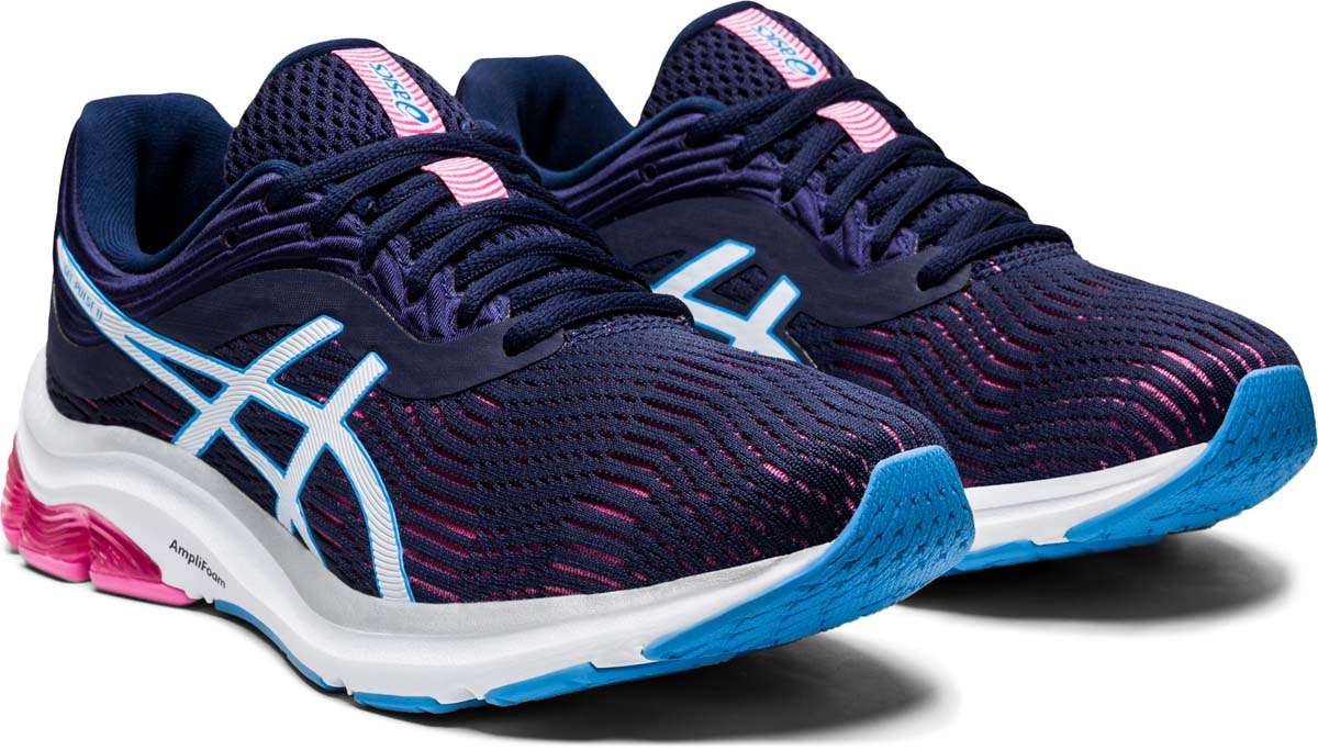 ASICS Gel Pulse 11 Hardloopschoenen Donkerblauw/Wit/Roze Dames