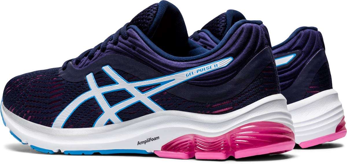 ASICS Gel Pulse 11 Hardloopschoenen Donkerblauw/Wit/Roze Dames